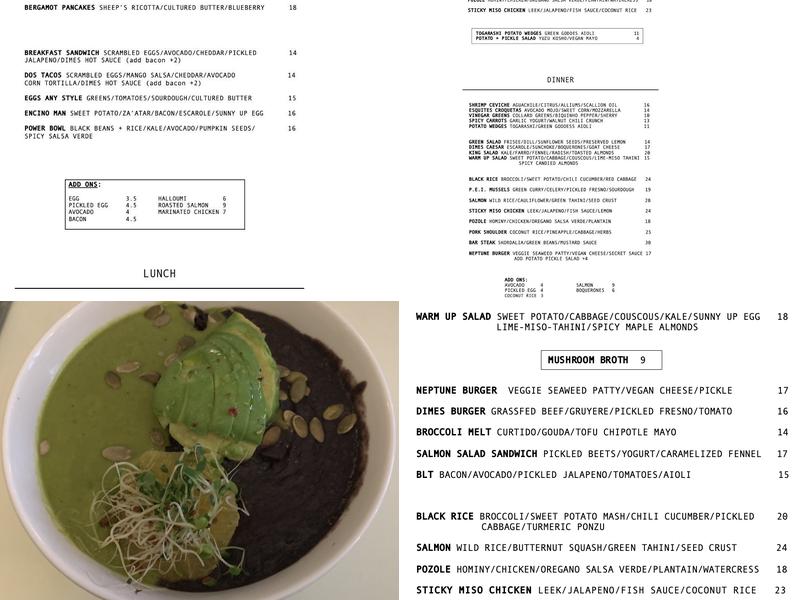 Dimes Menu