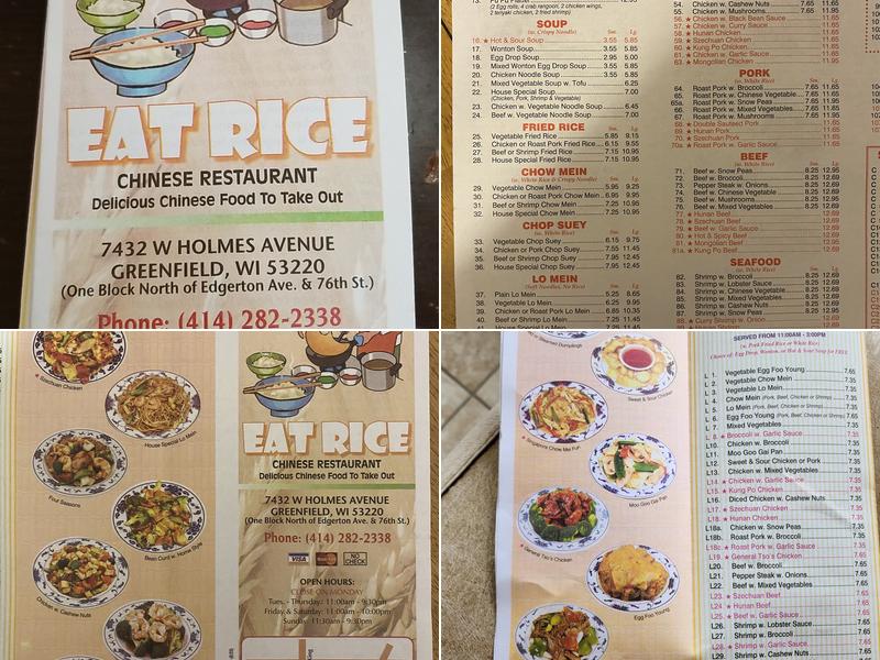 Eat Rice Menu