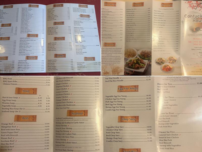 Confucius House Menu