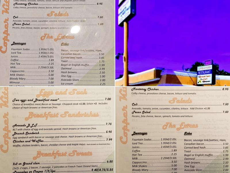 Copper Kitchen Menu