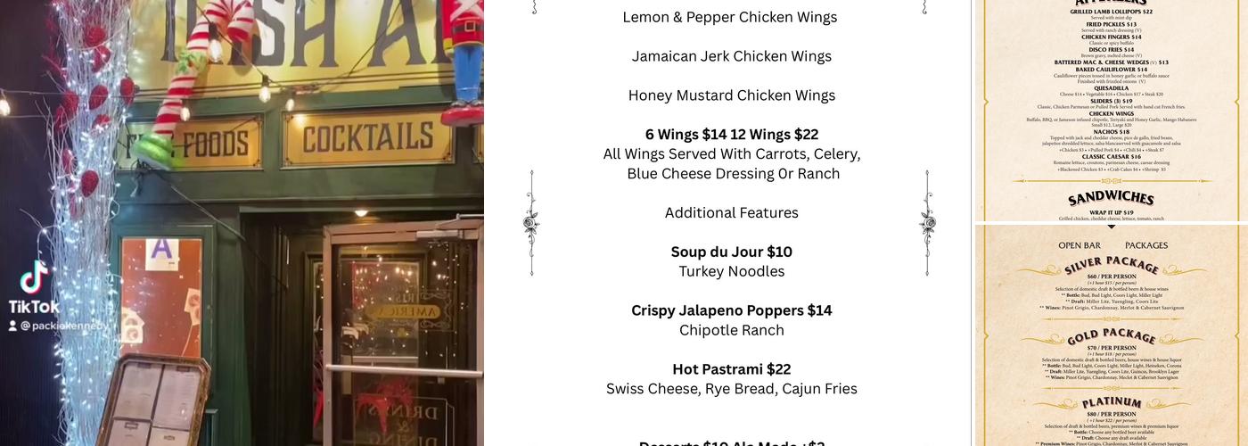 The Irish American Pub Menu