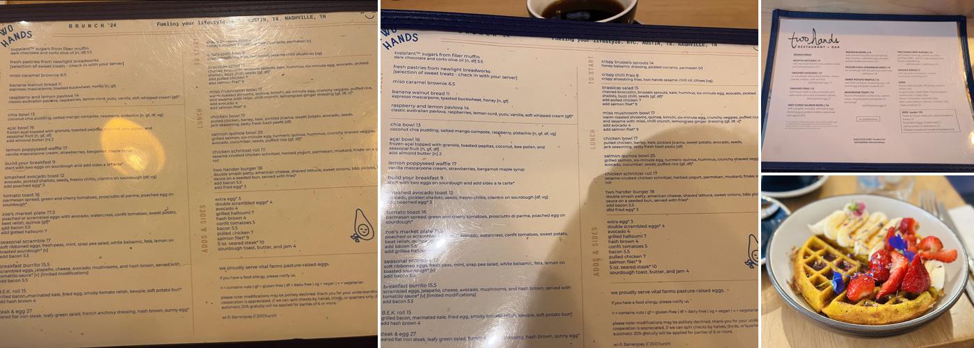 Two Hands Menu