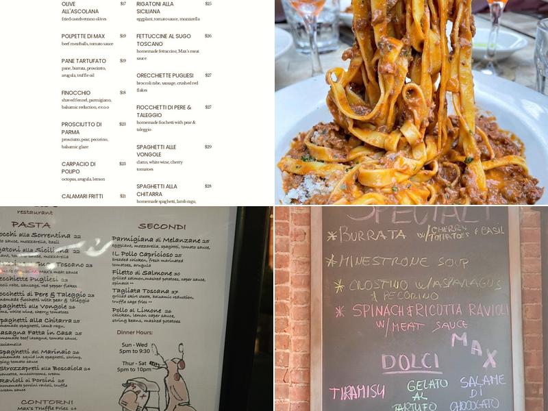 Max Restaurant Menu