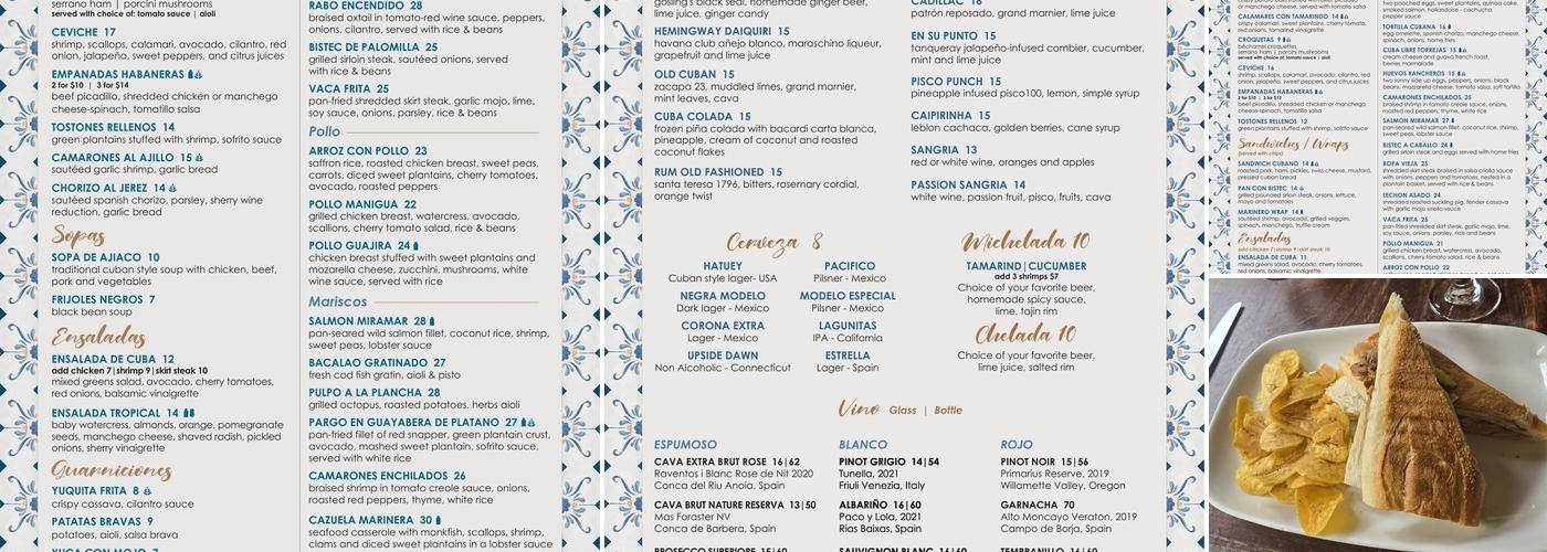 Cuba Menu