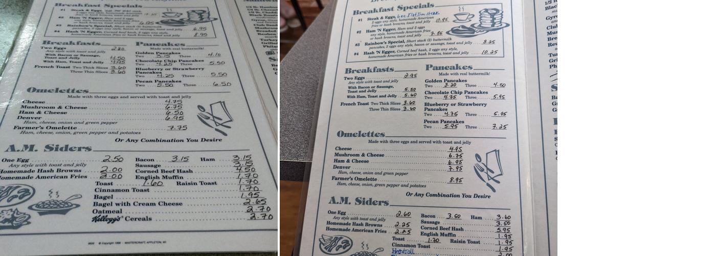 Rainbow Restaurant Menu