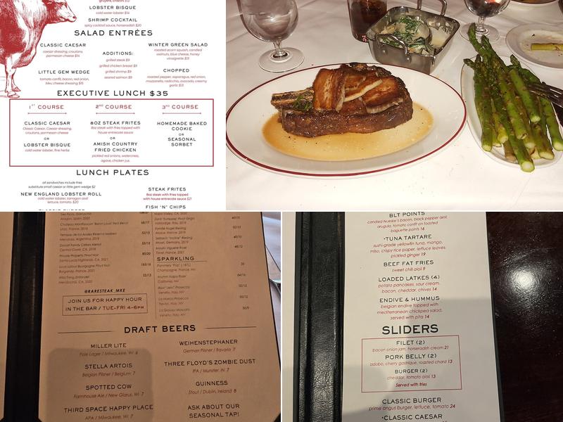 Rare Steakhouse Menu