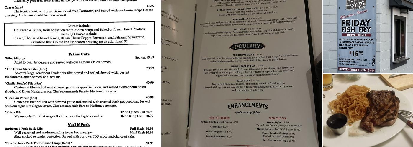 The Packing House Menu