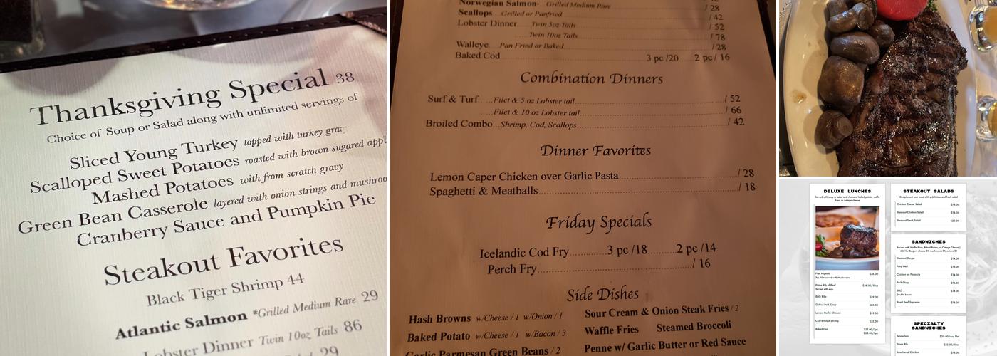 The Steakout Menu