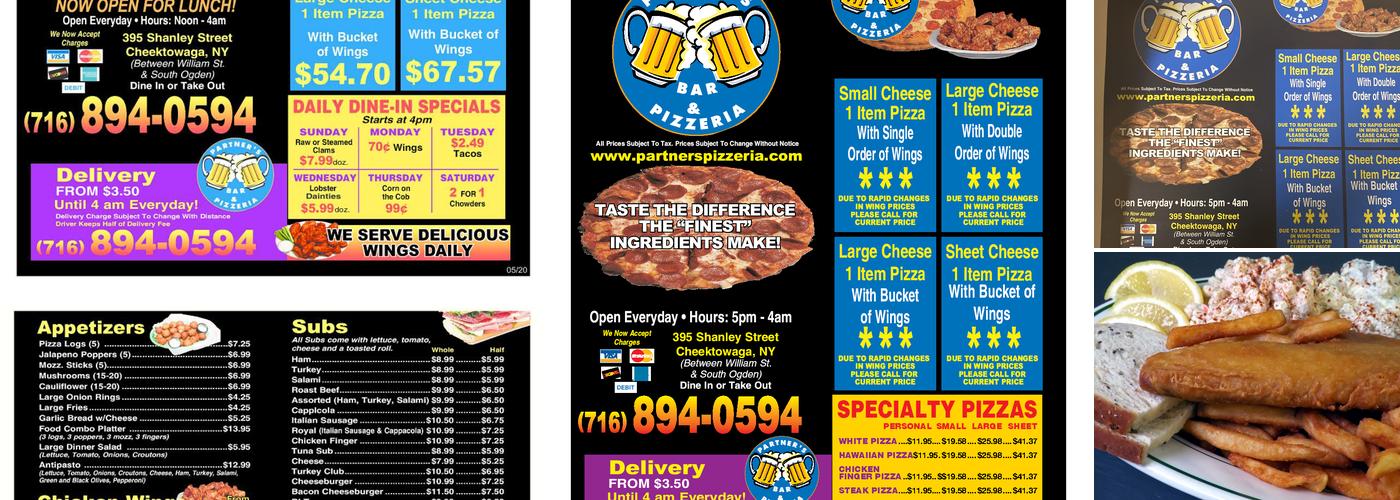 Partner's Pizzeria & Bar, Open Every Day Menu