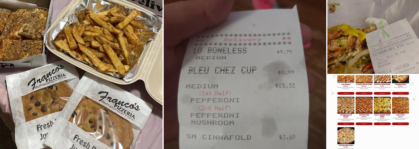 Franco's Pizza Menu