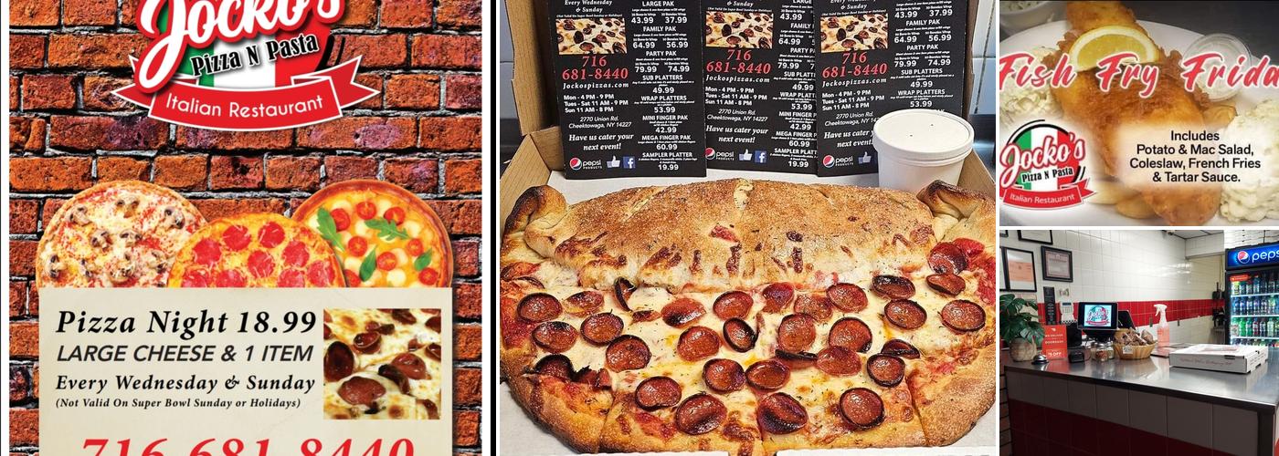 Jocko's Pizza and Pasta Menu