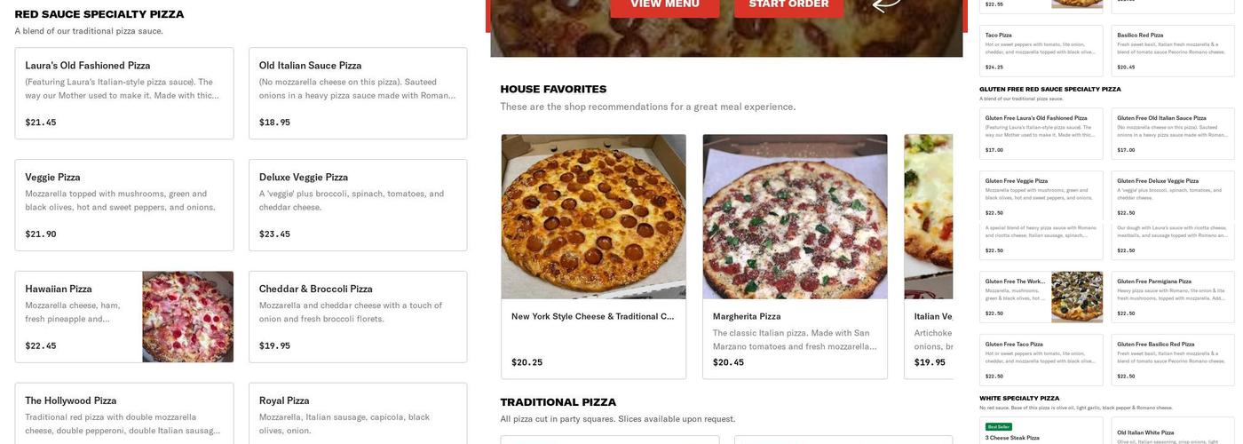 Just Pizza Menu