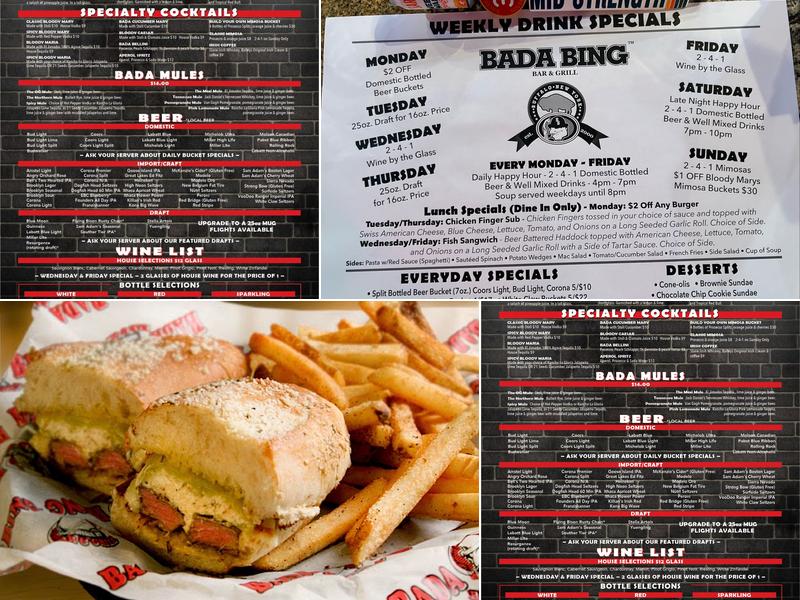 Bada Bing Menu