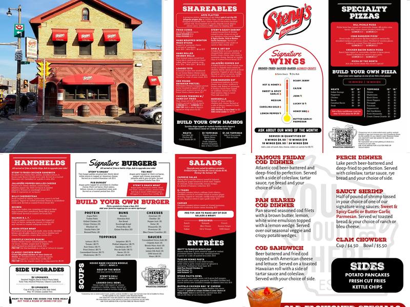Steny's Tavern & Grill Menu