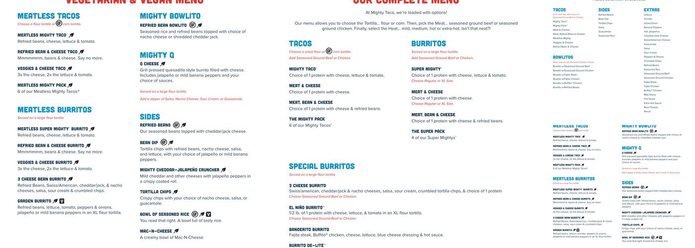 Mighty Taco Menu