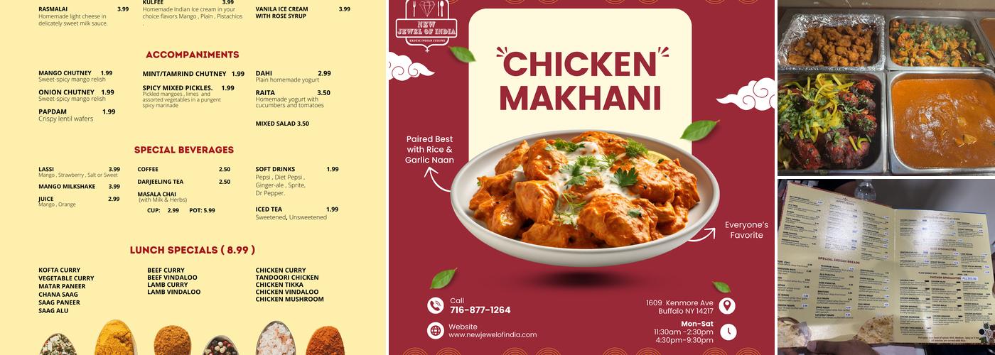 The New Jewel Of India Menu