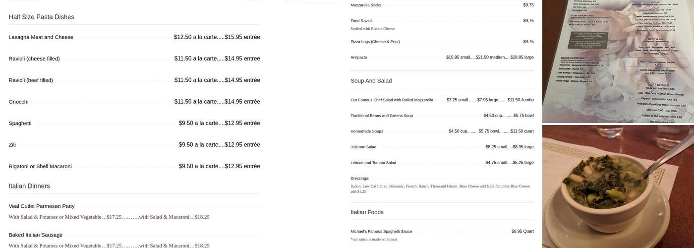 Michael's Restaurant Menu
