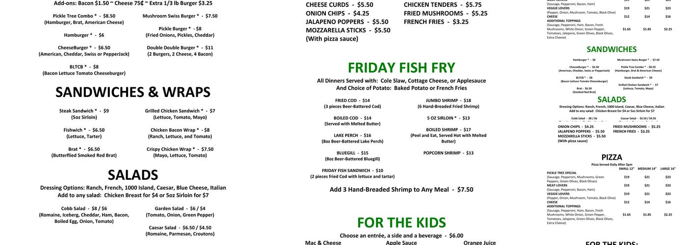 Pickle Tree Menu