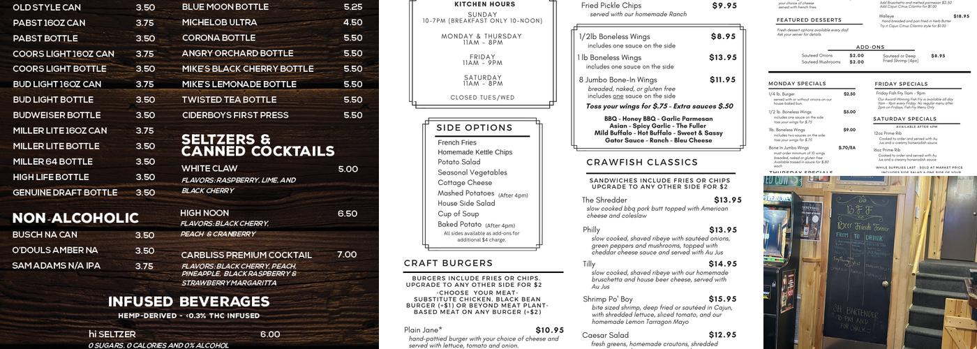 Crawfish Junction Menu
