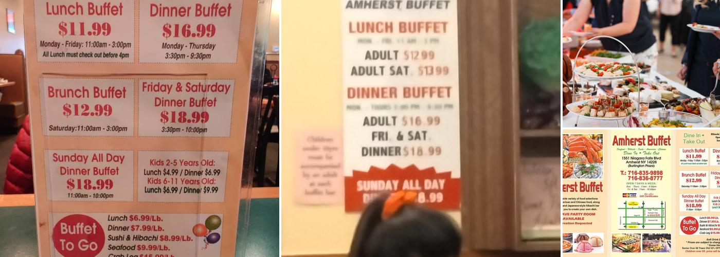 Amherst Buffet Menu