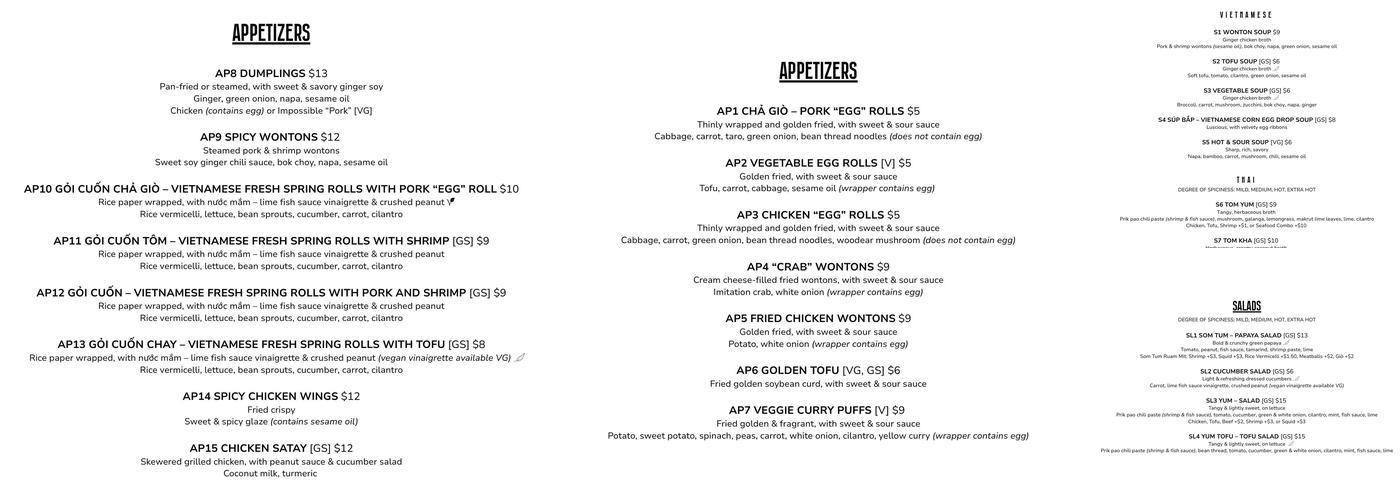 Hạ Long Bay Restaurant Menu