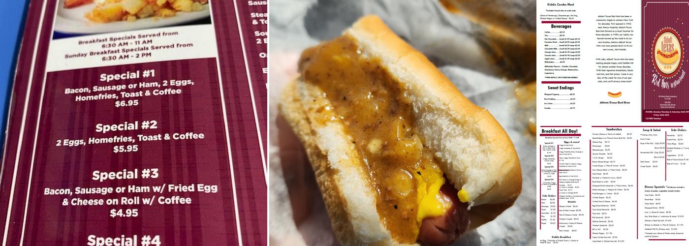 Abbott Texas Red Hots Menu