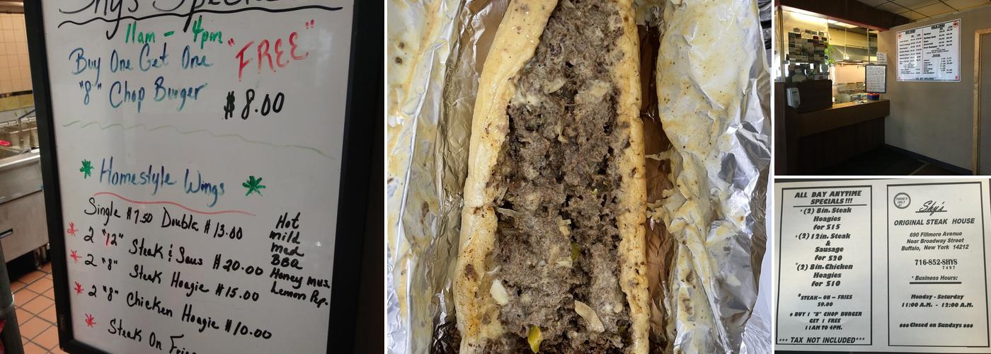 Shys Original Steak House Menu