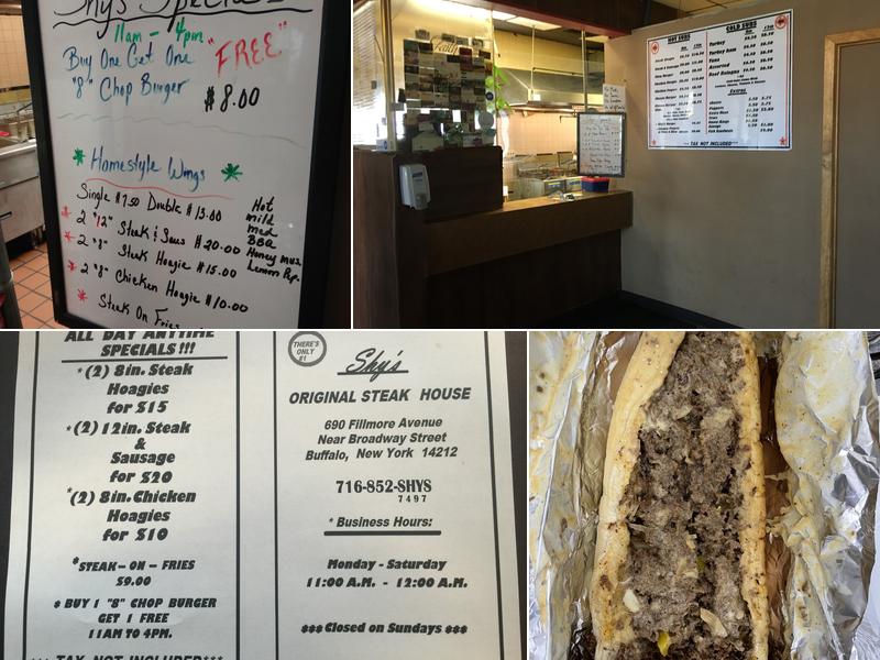 Shys Original Steak House Menu