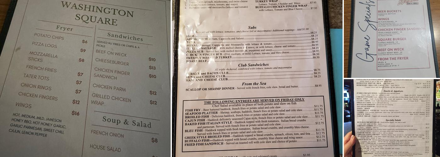 Washington Square Menu