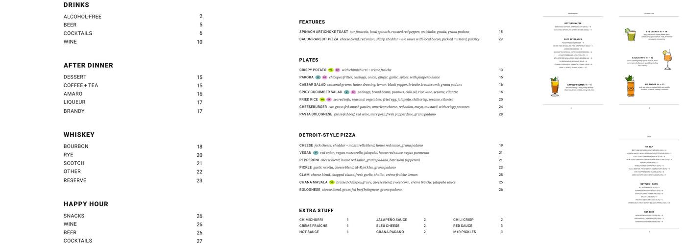 Marble & Rye Menu