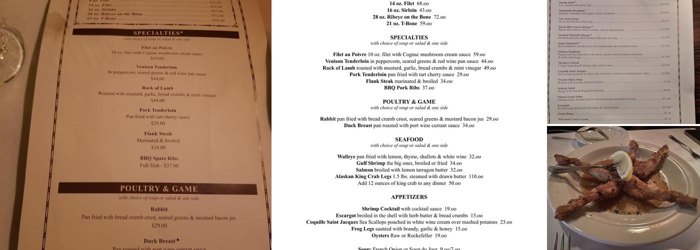 Tornado Steak House Menu