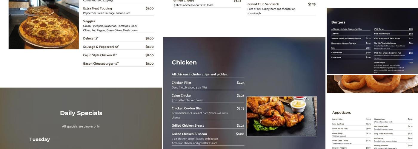 Rockdale Bar & Grill Menu