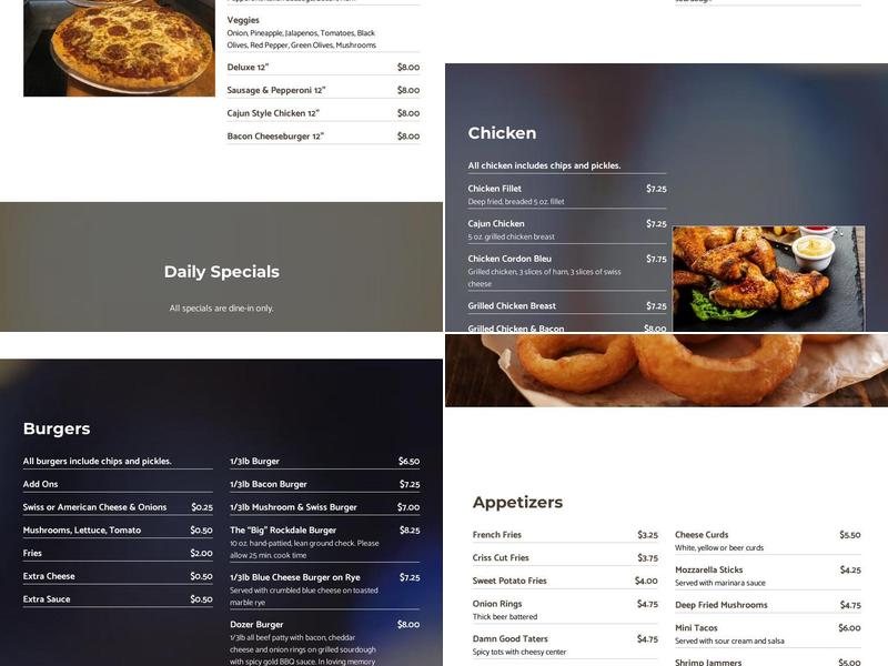 Rockdale Bar & Grill Menu