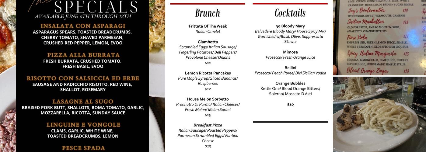 Frankie Primo's +39 Menu