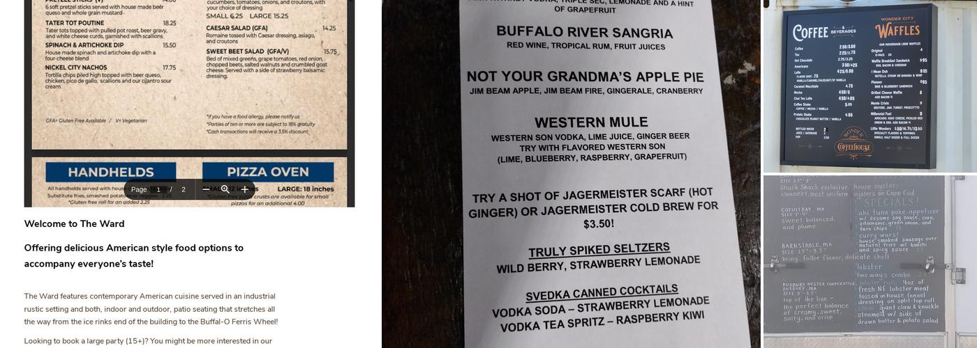 Buffalo RiverWorks Menu