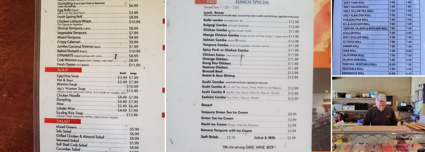 Red Mango Grill Menu