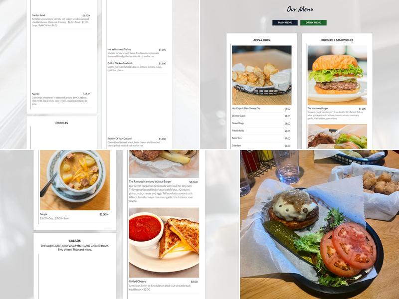 Harmony Bar & Grill Menu