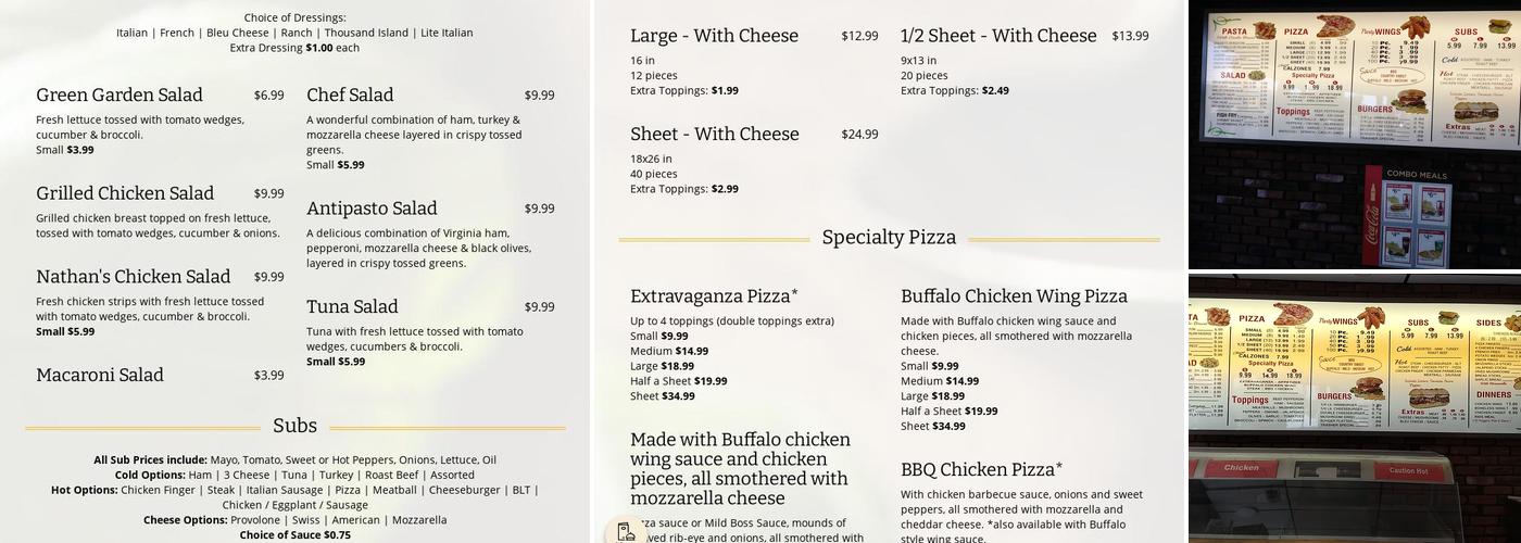 Gregorio's Pizza Menu