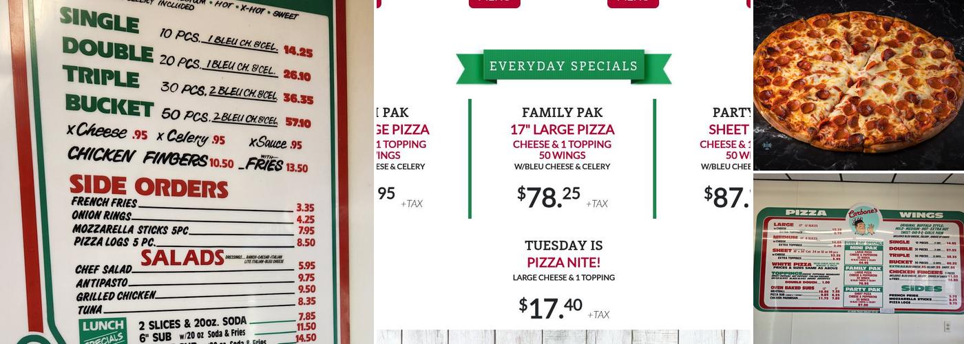 Carbone's Pizzeria Menu