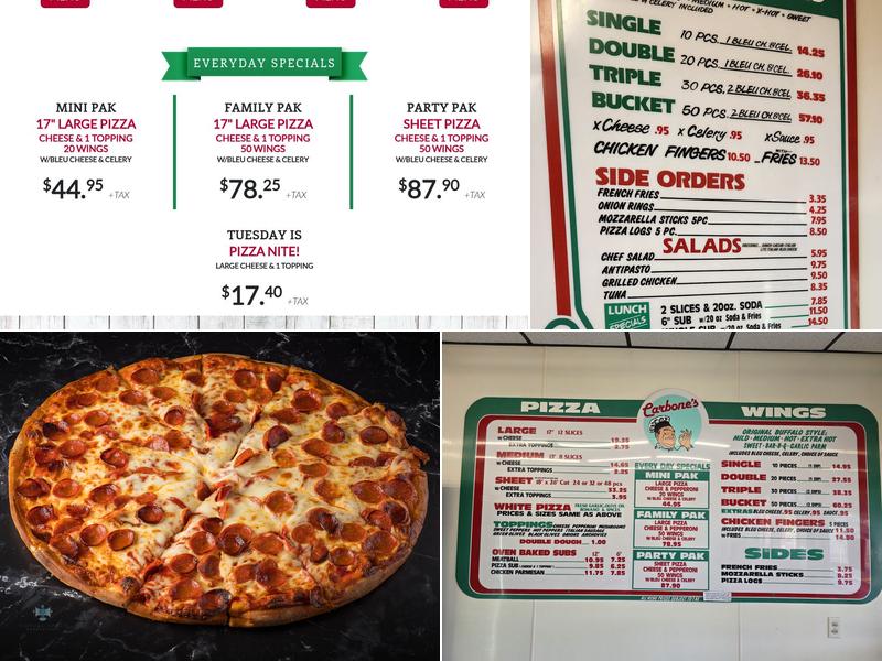 Carbone's Pizzeria Menu