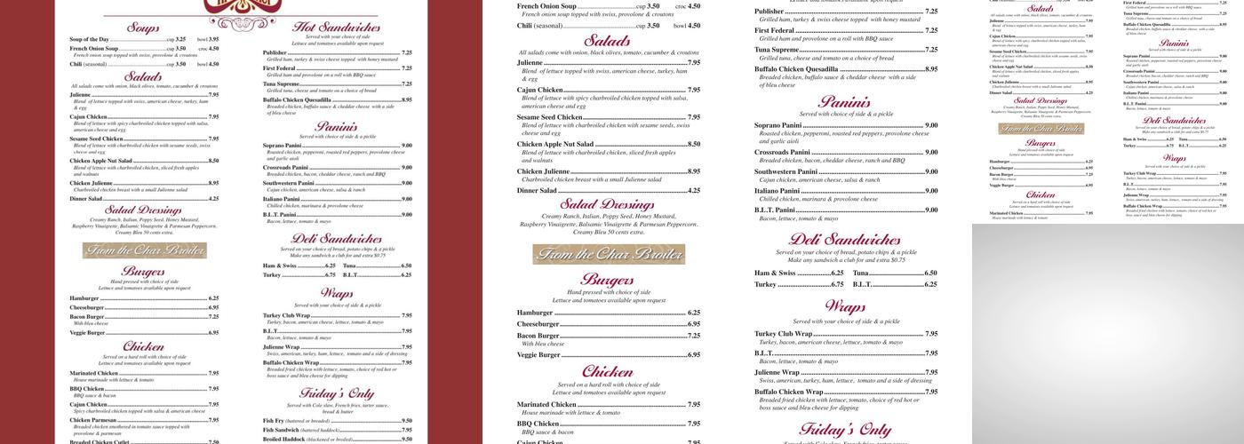 Christopher's Restaurant & Custom Catering Menu