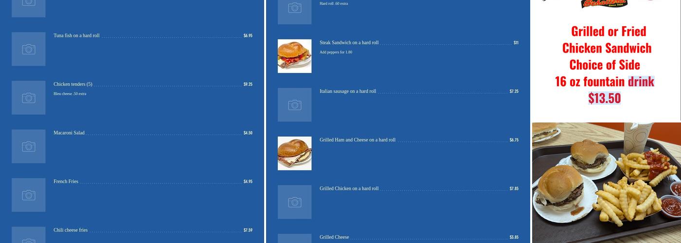 Schaller's Ridge Road Menu