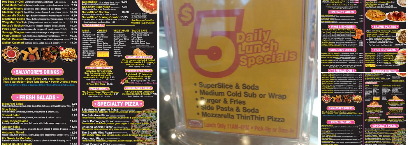Salvatore's Old Fashioned Pizzeria Menu