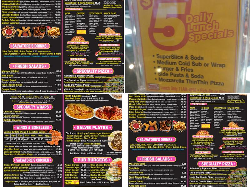 Salvatore's Old Fashioned Pizzeria Menu