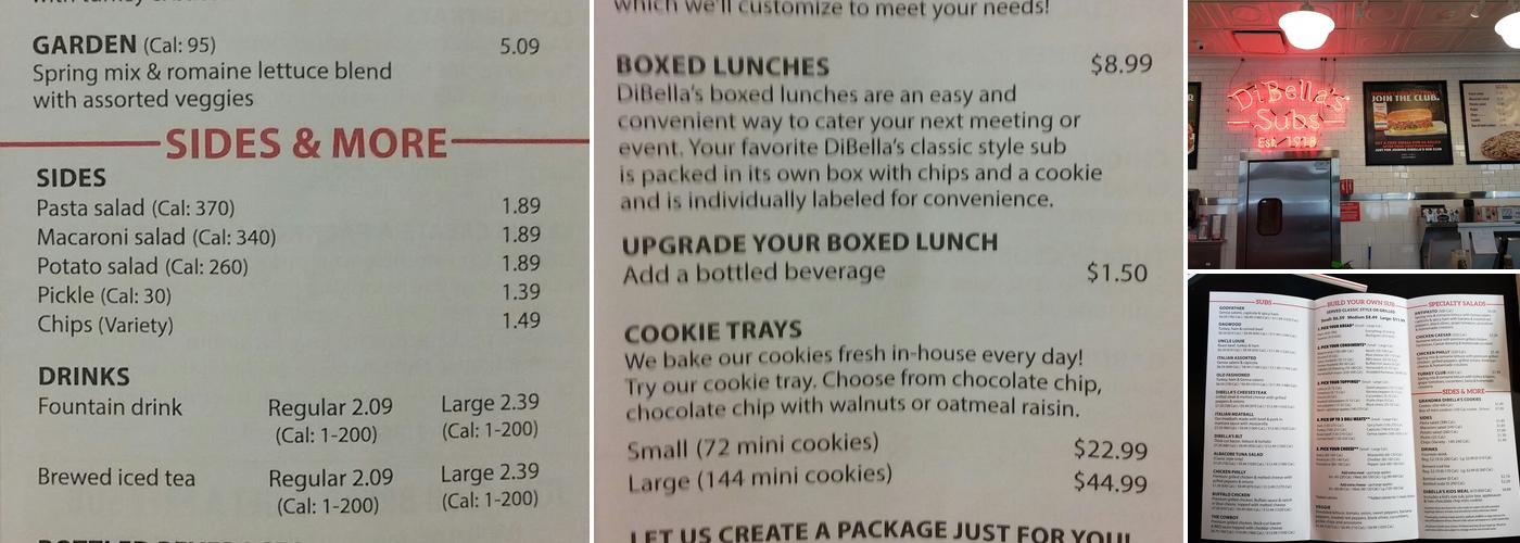 DiBella's Subs Menu