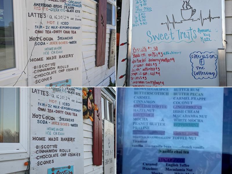 The Coffee Cup. A drive up espresso place Menu