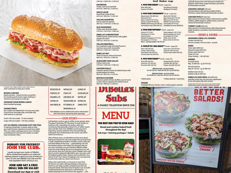 DiBella's Subs Menu