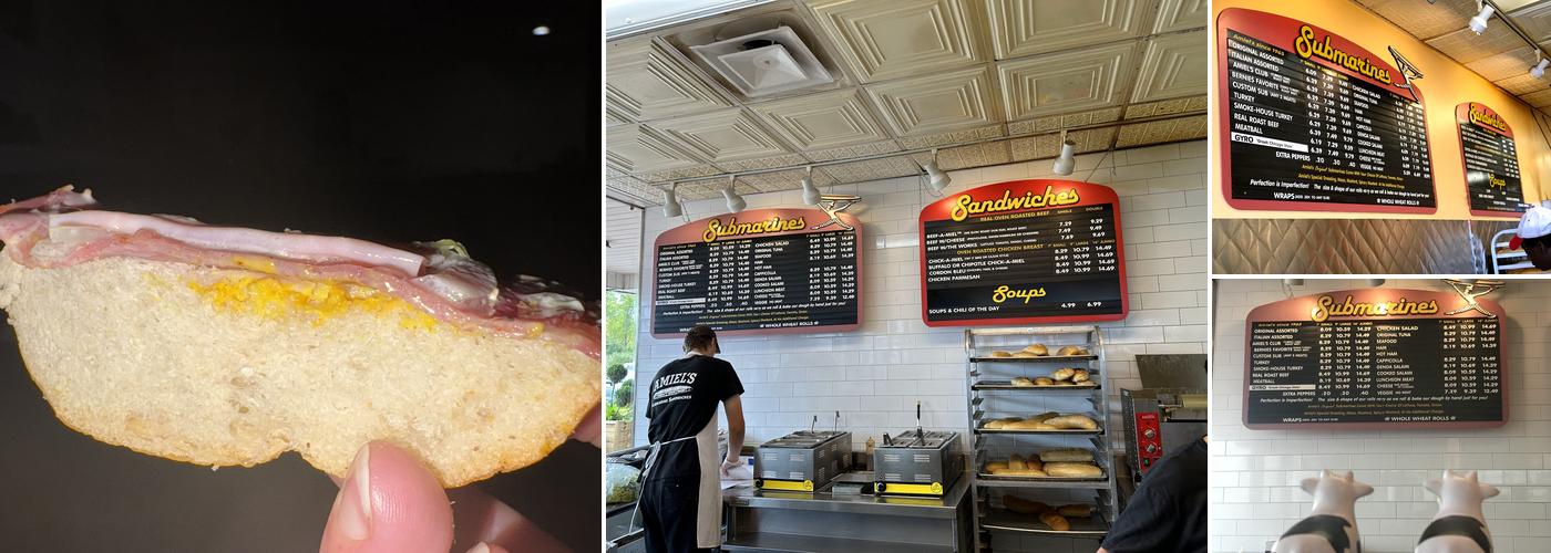 Amiel's the Original Submarine Henrietta Menu