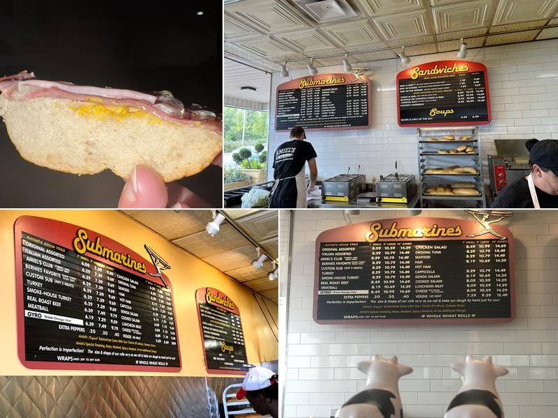 Amiel's the Original Submarine Henrietta Menu