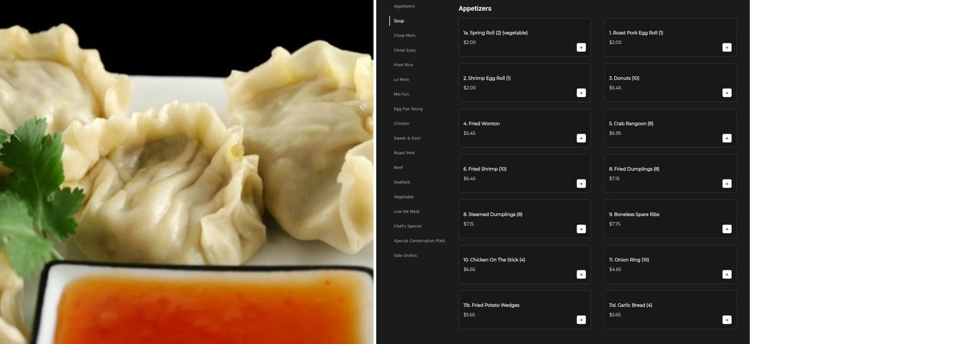 Ever Green Chinese Buffet Menu